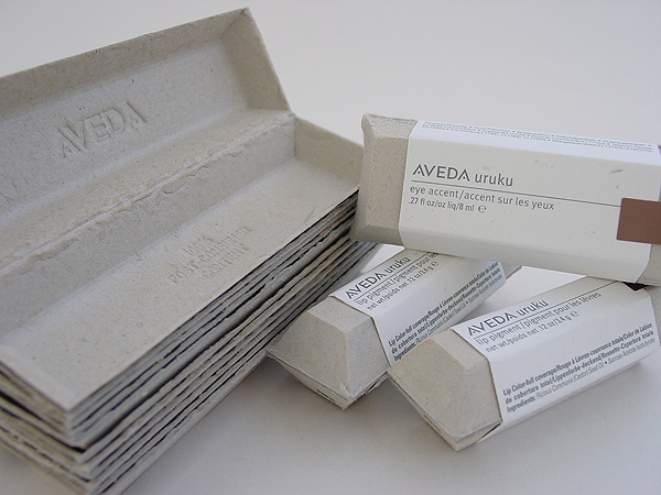 Molded fiber packaging for Aveda Lipstick by Molded Fiber Technology (MFT)