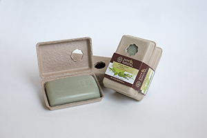 Molded fiber packaging for soap bars