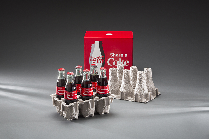 Coca Cola Coke Glass Soda Bottle Molded Fiber Packaging by Molded Fiber Technology (MFT)