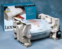 Molded fiber end cap packaging for Lexmark Printer by Molded Fiber Technology (MFT)